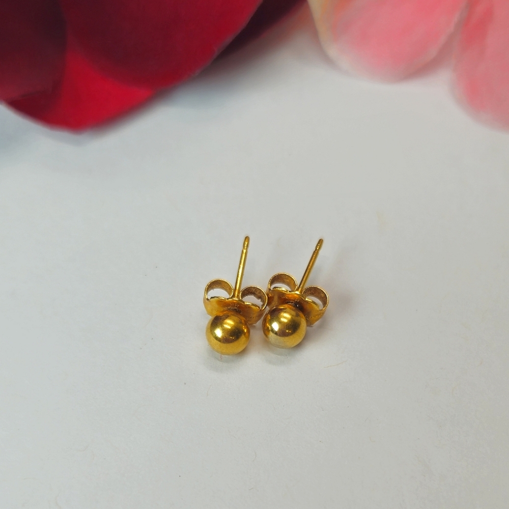 Simply Whispers Gold Plated Ball Stud Earrings